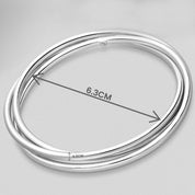 Silver Interlocking 3 Band Bangle <br>925 Sterling Silver