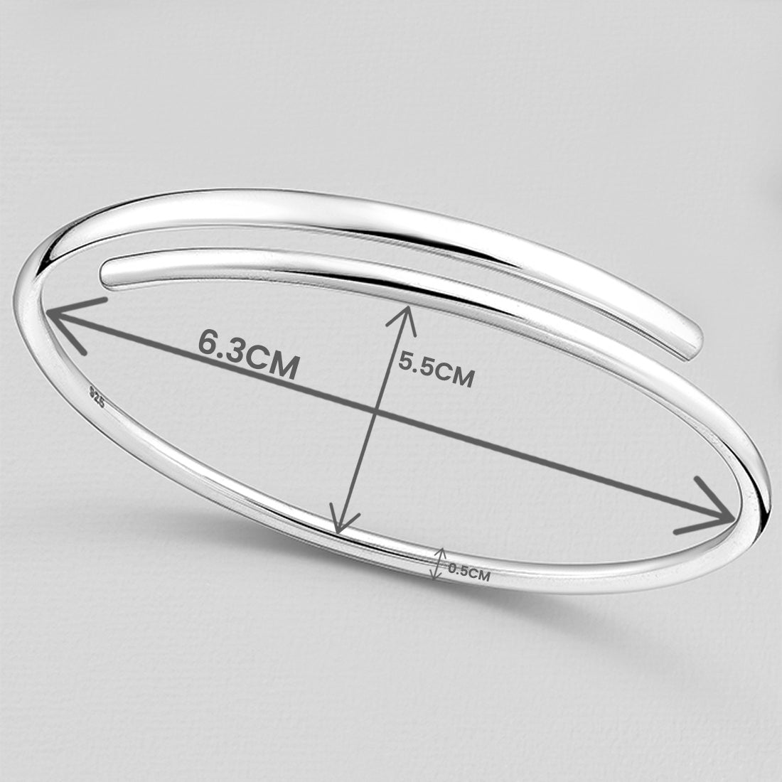 Adjustable Wrap Cuff Bracelet 925 Sterling Silver