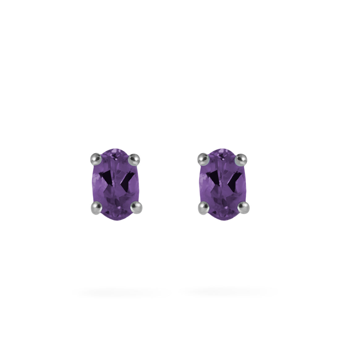 Joolz Co Oval Cubic Zirconia Stud Push Back Earrings 925 Sterling Silver