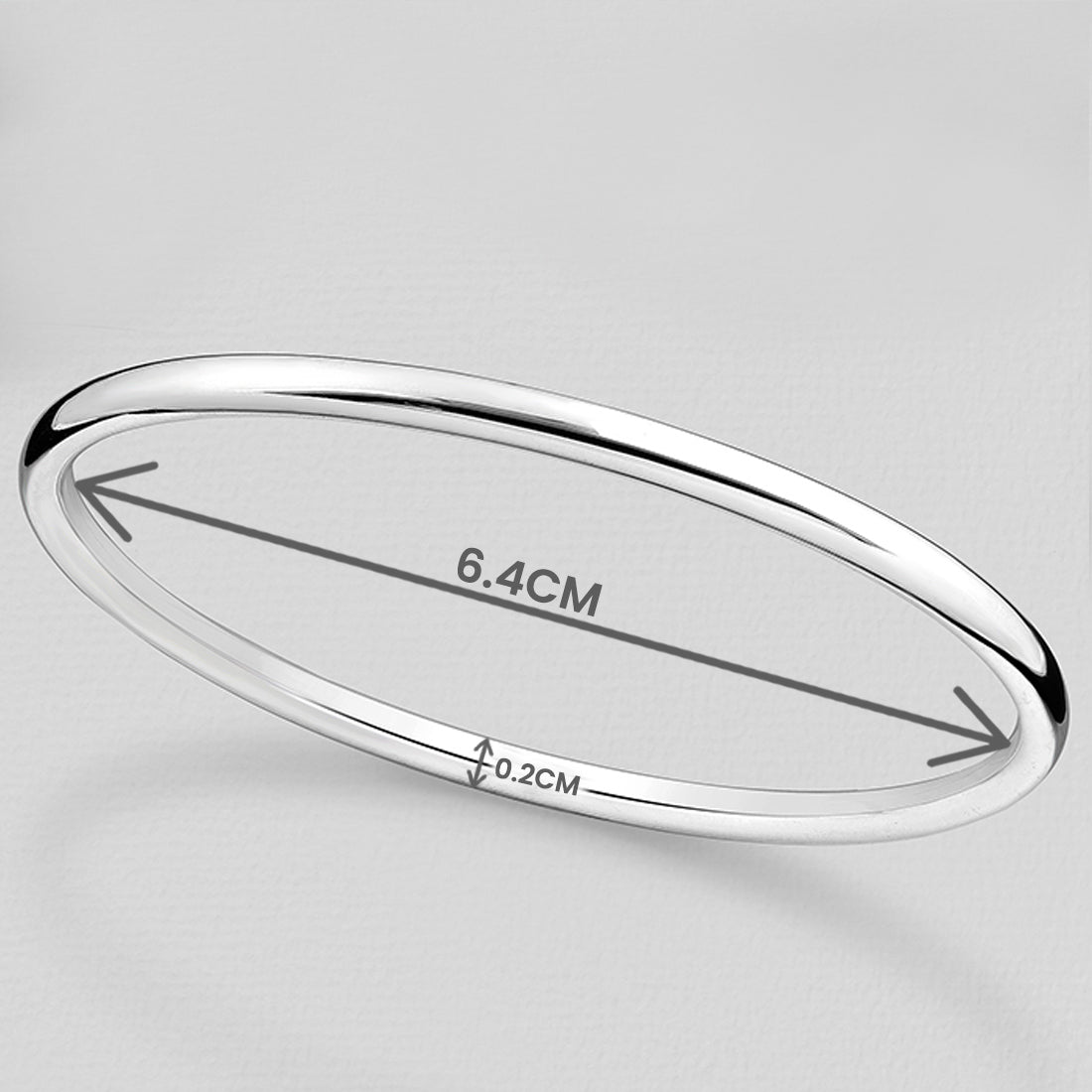 Classic Hollow Round Bangle 925 Sterling Silver